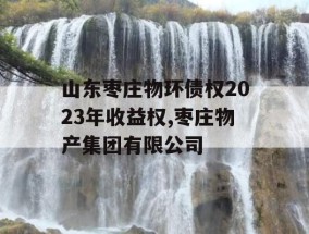 山东枣庄物环债权2023年收益权,枣庄物产集团有限公司